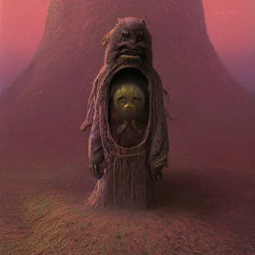 Image similar to style by millais, ( ( ( ( ( ( ( ( by beksinski ) ) ) ) ) ) ) ), portrait painting of futuristic yokai, 8 k, highly detailed, octane render, by millais,