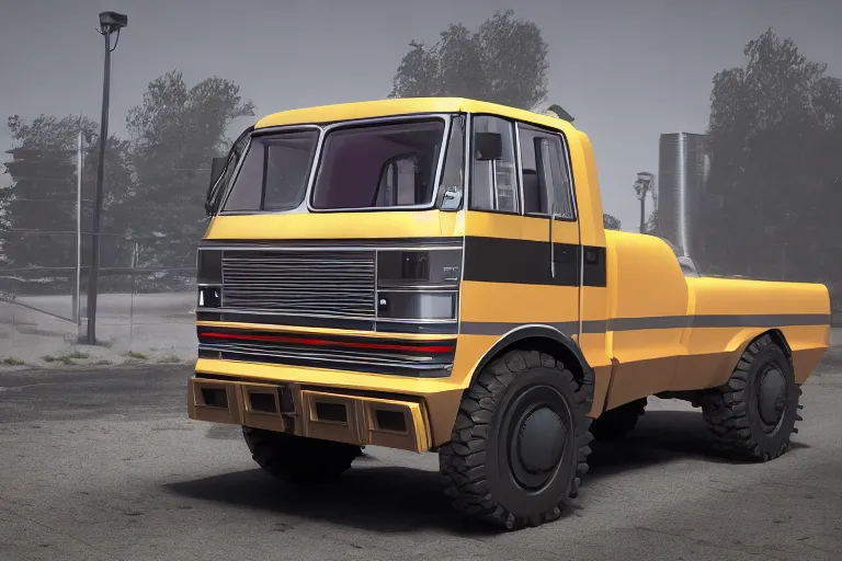 Image similar to 1980s cheverlot truck concept art, 8k, unreal engine, photorealism, cinematic