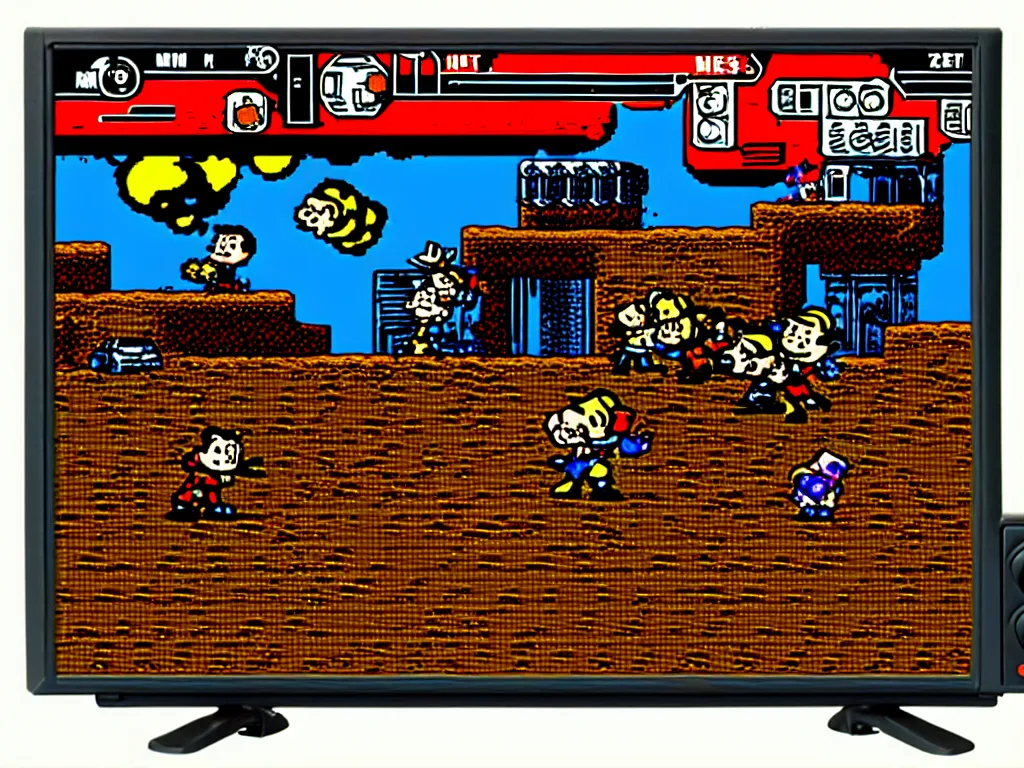 Image similar to fallout 2 on nes nintendo console photo of ctr tv