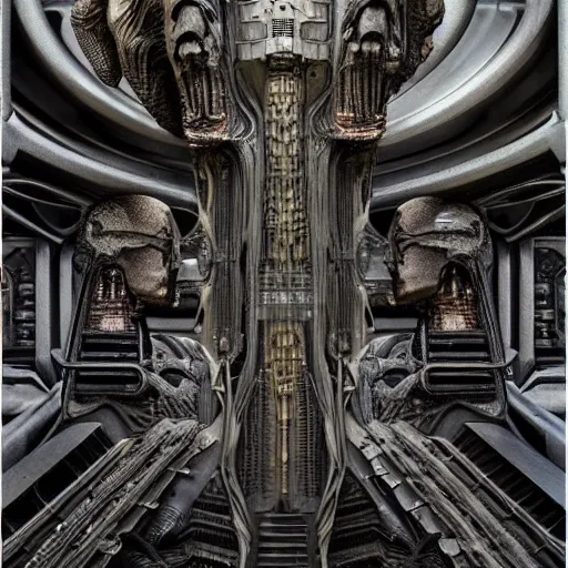 Image similar to highly advanced futurescape, intricate, high detailed, elegant composition, 8k, 144mm full shot, cinematic :: H.R. Giger ::