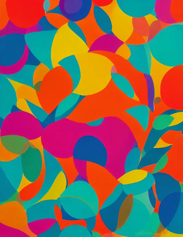 Prompt: a abstract bright color palette with bright colors and symmetry in the style of farid alam