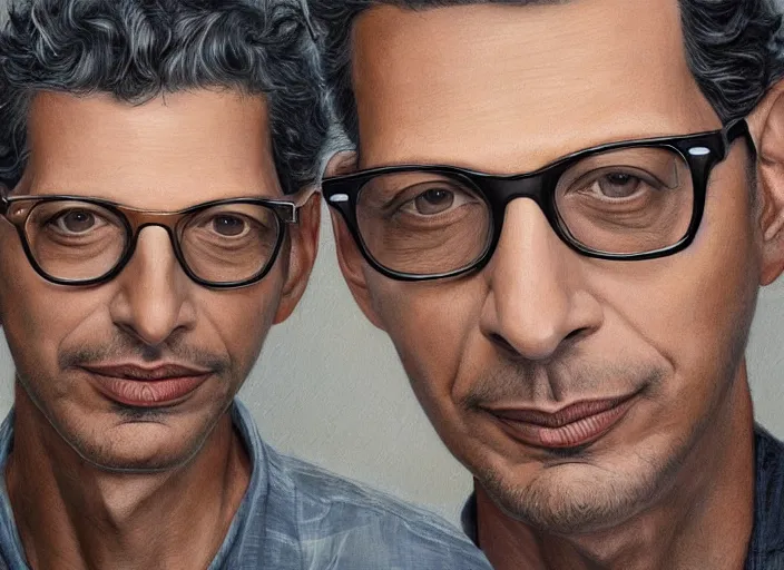 Prompt: a highly detailed beautiful portrait of jeff goldblum, james gurney, james jean