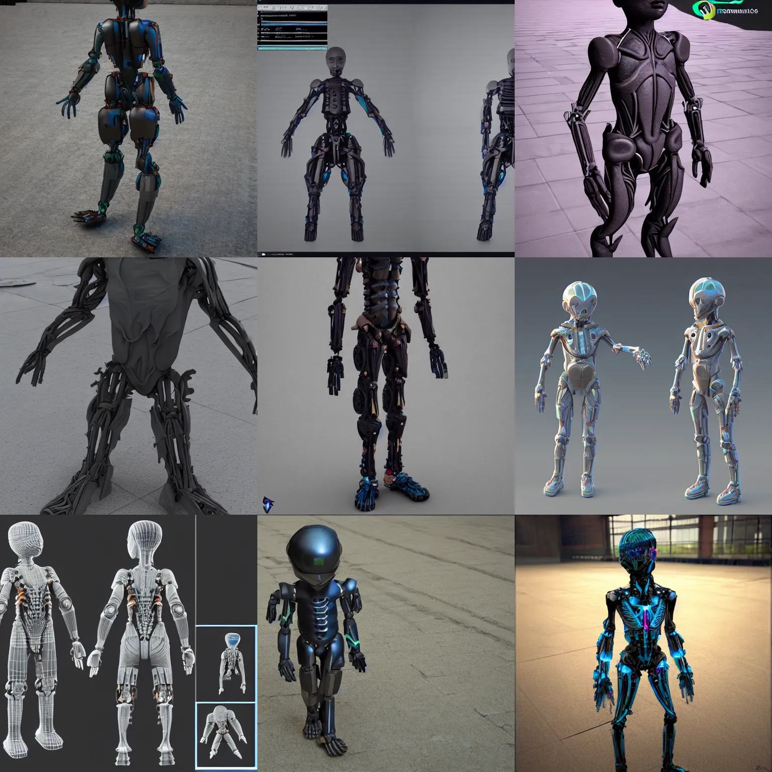 Prompt: biomechanic humanoid child, solarpunk, 3d render unreal engine 5, highly detailed