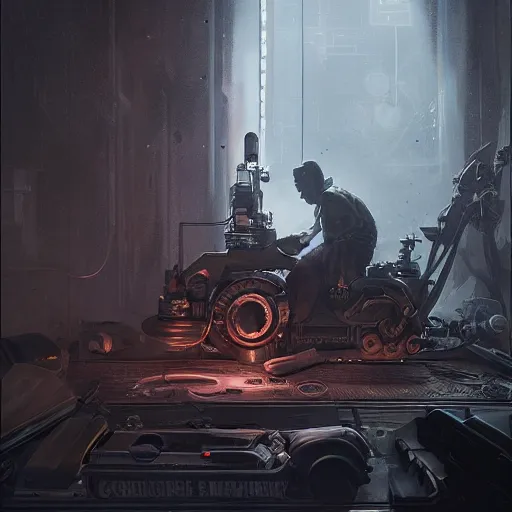 Image similar to The Ghost in the Machine, by Cedric Peyravernay, highly detailed, excellent composition, cinematic concept art, dramatic lighting, trending on ArtStation