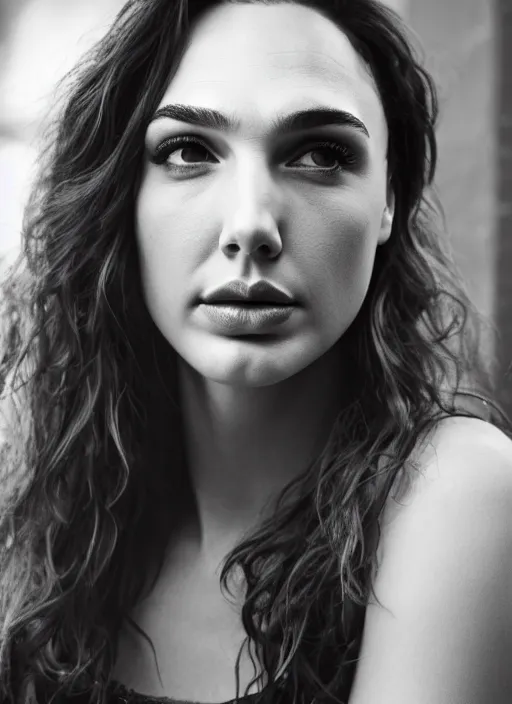 Image similar to portrait of bimbo gal gadot, natural light, detailed face, beautiful features, symmetrical, canon eos c 3 0 0, ƒ 1. 8, 3 5 mm, 8 k, trending on deviantart,