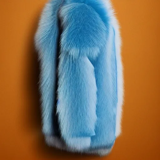 Image similar to nike logo made of very fluffy blue faux fur placed : : on reflective surface, nike logo, professional advertising, overhead lighting, heavy detail, realistic by nate vanhook, mark miner