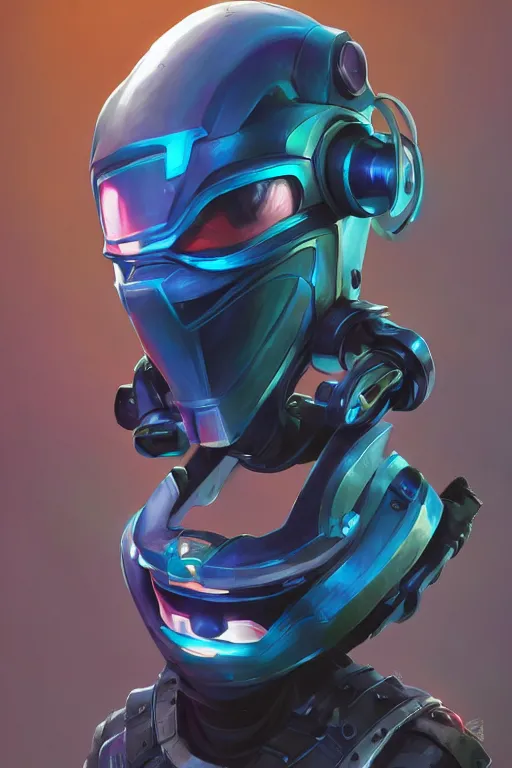 Image similar to epic mask helmet robot ninja portrait stylized as fornite style game design fanart by concept artist gervasio canda, behance hd by jesper ejsing, by rhads, makoto shinkai and lois van baarle, ilya kuvshinov, rossdraws global illumination radiating a glowing aura global illumination ray tracing hdr render in unreal engine 5