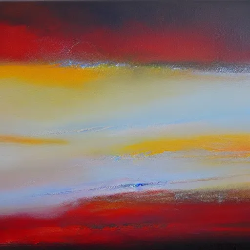 Image similar to silent beams shining through calm winds, abstract, oil on canvas, brushstrokes,