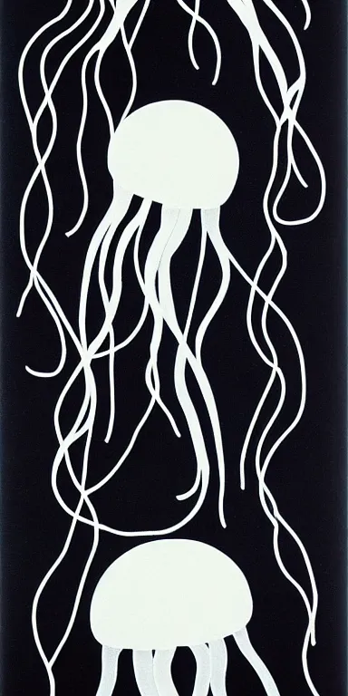 Image similar to jellyfish made of black!! roses, by georgia o'keeffe, minimalist