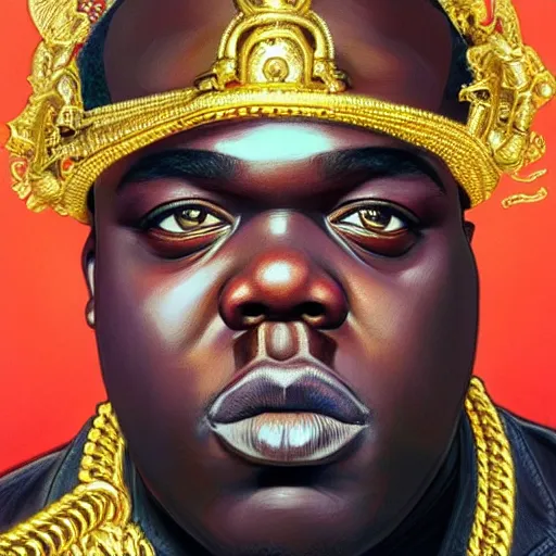 Biggie Smalls portrait; The Notorious B.I.G.; Crown hat; Original Oil –  velvetify