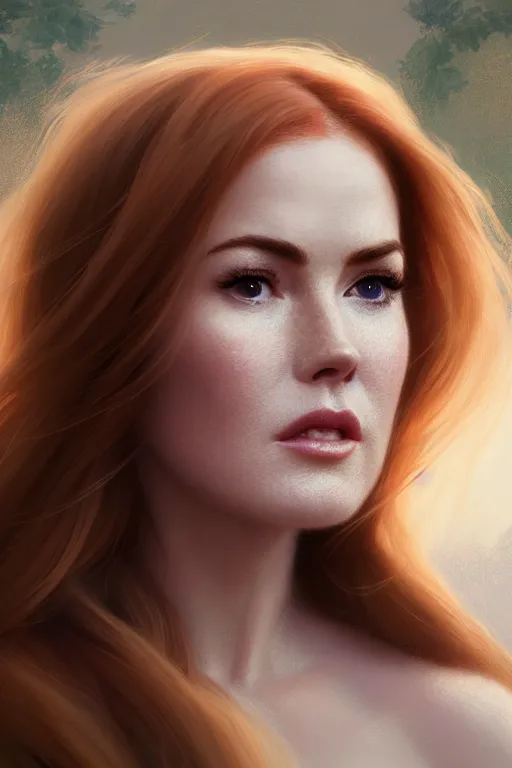 Prompt: ultra detailed close up facial portrait of isla fisher, extremely detailed digital painting, in the style of fenghua zhong and ruan jia and jeremy lipking and peter mohrbacher, mystical colors, rim light, beautiful lighting, 8 k, stunning scene, raytracing, octane, trending on artstation