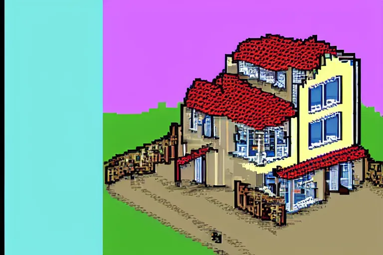 Image similar to a 2 5 pixel length by 2 5 pixel width image of a house