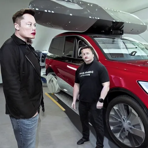 Prompt: Elon Musk merged with a rocket ship