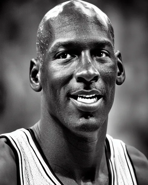 Image similar to photograph of michael jordan in a chicago bulls uniform at a national park, in the style of ansel adams. monochrome hdr, accurate facial details