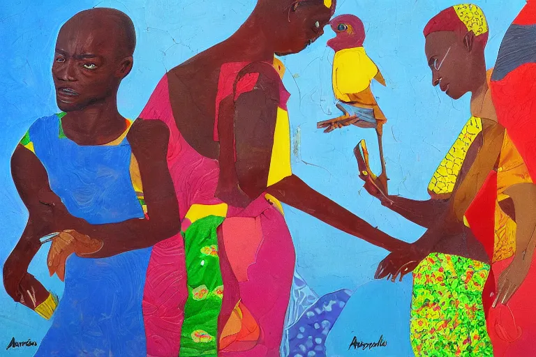 Image similar to artwork by amadou opa bathily