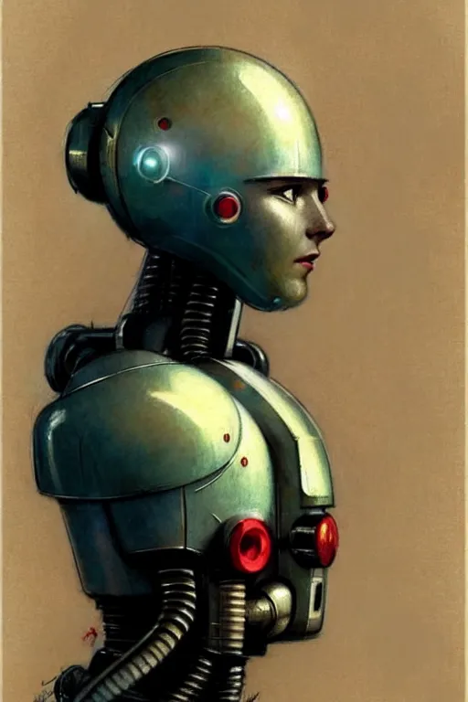 Prompt: ( ( ( ( ( 1 9 5 0 s retro future robot android ai movie character. muted colors. ) ) ) ) ) by jean - baptiste monge!!!!!!!!!!!!!!!!!!!!!!!!!!!!!!