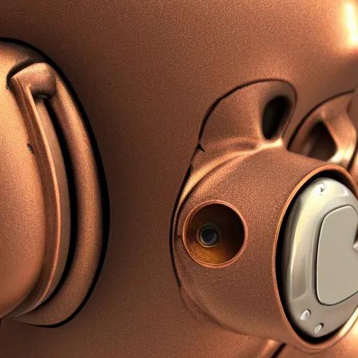 Image similar to steampunk rusty airpods closeup, 8k, realistic, sharp, high details, photo studio quality, ray traced