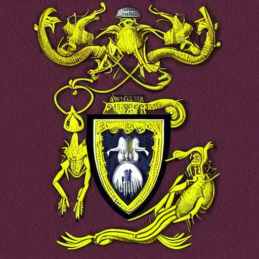 Prompt: an old alien coat of arms