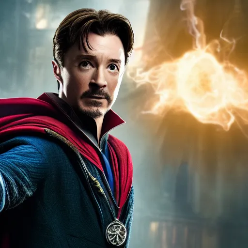 Image similar to Film still of Harry Potter as Dr. Strange, from Avengers: Endgame (2019)