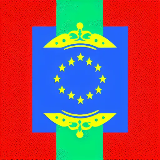 Prompt: a modern concept flag of the eu as a federation, digital art, vector art, hard edges