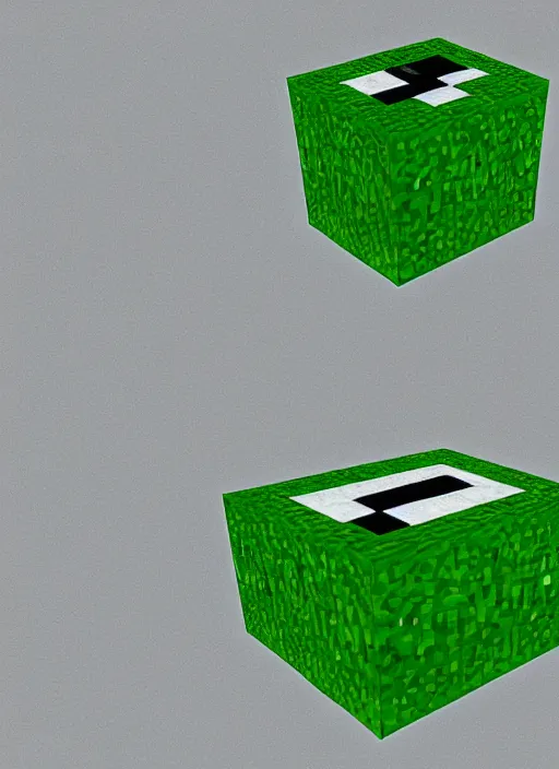 Prompt: Pixar rendering of a minecraft creeper