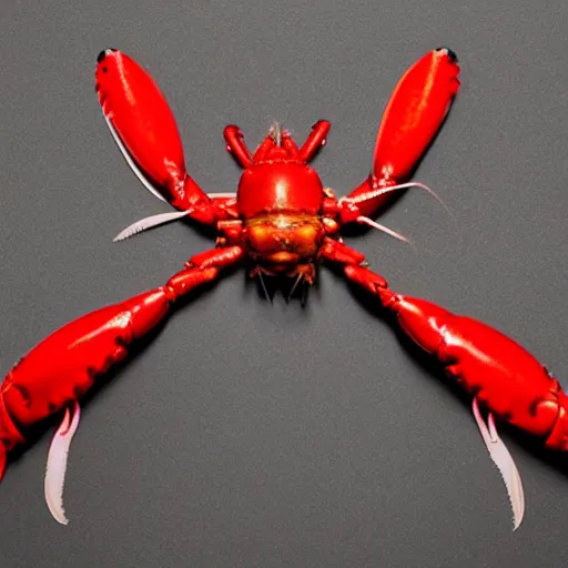 Image similar to cross between a lobster and a mobster, a lobster lobster, mafia lobster