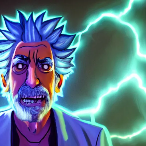 Image similar to a portrait of rick sanchez, epic lighting