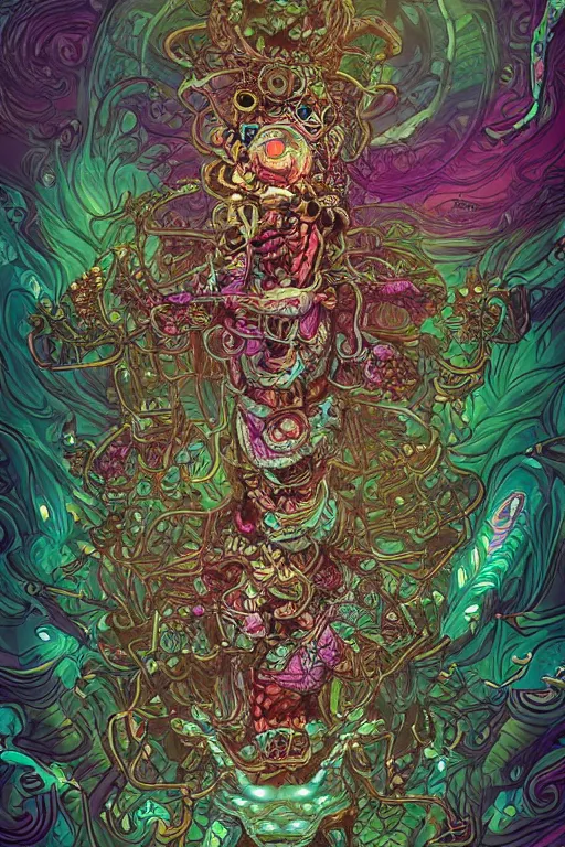 Image similar to creature sushi roots cactus elemental flush of force nature micro world fluo light deepdream a wild amazing steampunk baroque ancient alien creature, intricate detail, colorful digital painting that looks like it is from borderlands and by feng zhu and loish and laurie greasley, victo ngai, andreas rocha, john harris