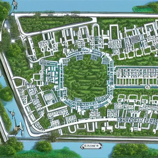 Prompt: a blueprint of a utupian city, detailed