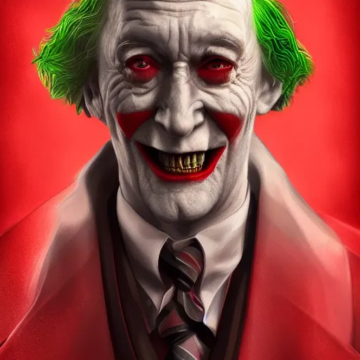 Image similar to Professor Dumbledore is the Joker, hyperdetailed, artstation, cgsociety, 8k