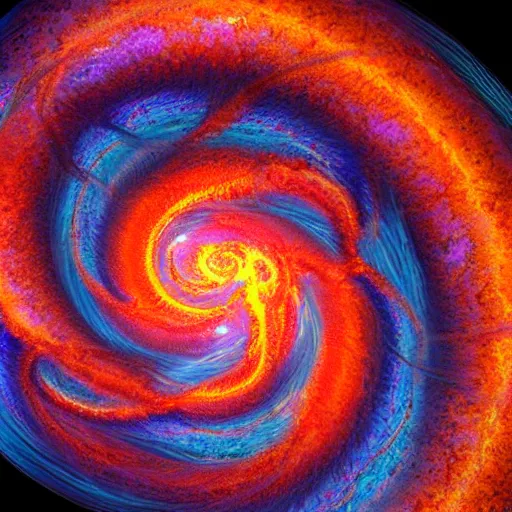 Image similar to an inward twisting spiral descending rapidly into chaos and entropy, extreme detail, gorgeous colors
