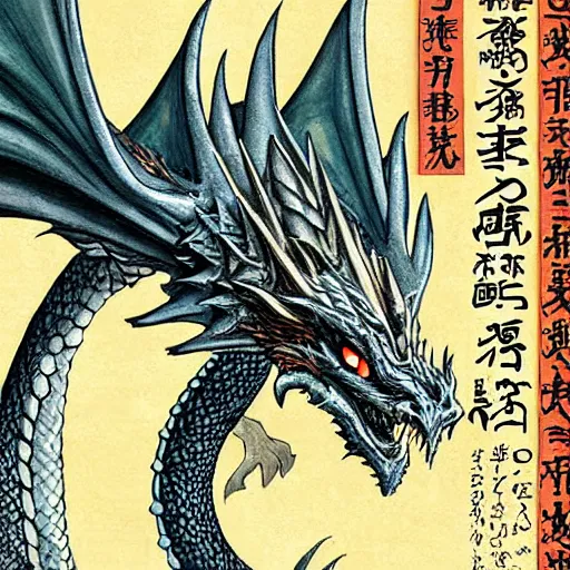 Image similar to a dragon eating a book, a cover art for a Japanese light novel. Detailed.