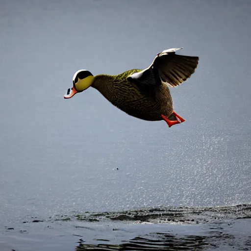 Image similar to a duck falling from the sky