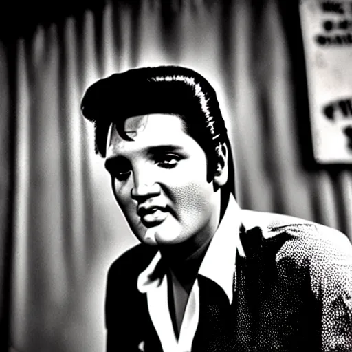 Image similar to Elvis Presley in a slum in Mumbai, XF IQ4, 150MP, 50mm, F1.4, ISO 200, 1/160s, natural light