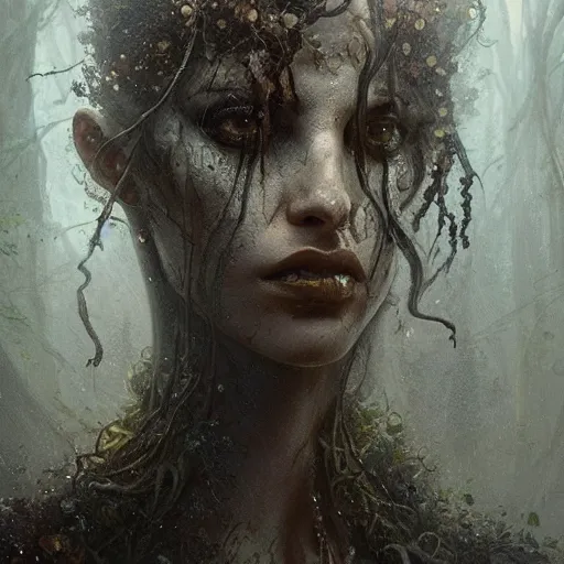 Prompt: epic hyperdetailed portrait of a haunting 🐙🕷 lurking in the shadows. by greg rutkowski, highly detailed portrait, rococo, digital painting, artstation, concept art, smooth, sharp foccus ilustration, artstation hq. intricate, elegant. art by wlop and artgerm and greg rutkowski and alphonse mucha, masterpiece. misty rainforest