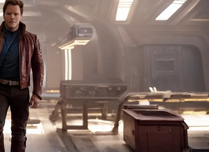 Prompt: a very high resolution image from a new movie, starlord. in a room full of 9 0's, directed by wes anderson