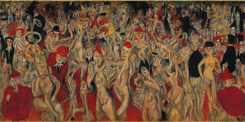 Image similar to the vile vivisectors. james ensor. ( 1 9 2 5 ) oil on canvas