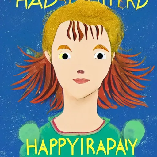 Image similar to happy birthday beautiful worrier girl, book cover by Neil Gaiman