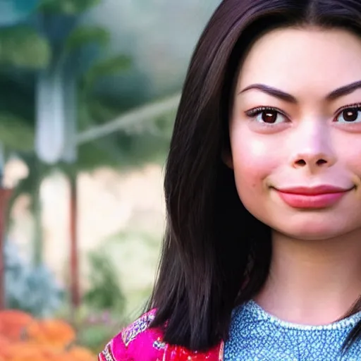 Image similar to Miranda Cosgrove as Meilin Lee in disney turning red live action, 8k full HD photo, cinematic lighting, anatomically correct, oscar award winning, action filled, correct eye placement,