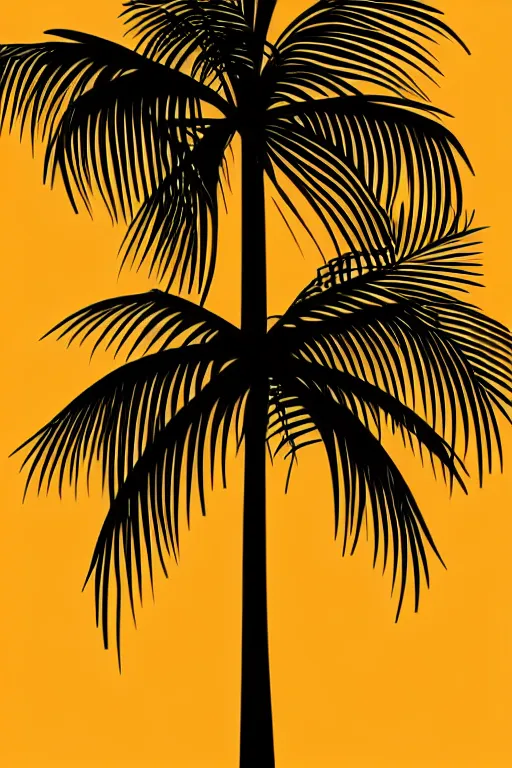 Prompt: minimalist boho style art of colorful palm tree, illustration, vector art