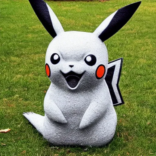 Image similar to Pikachu Sculpture made out of asphalt