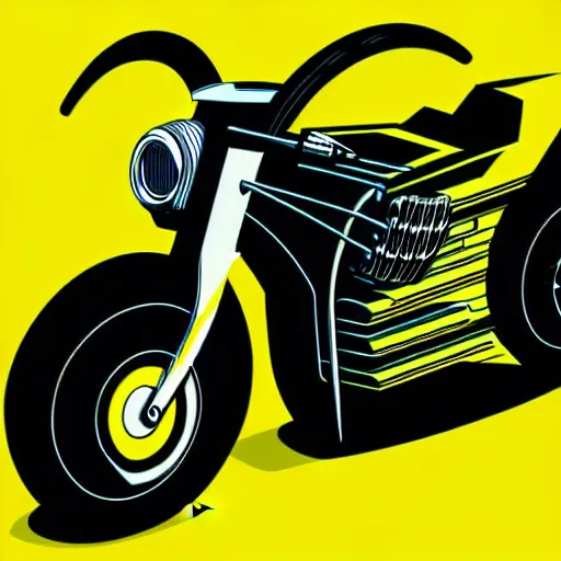 Image similar to a rolls royce cyberpunk bike, vector illustration, stylized, h r giger