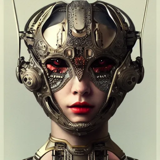 Prompt: ultra realist soft painting of a single attractive cyborg female sillicon cyborg skin armored, curiosities carnival, symmetry accurate features, very intricate details, focus, curvy, artstyle Tom Bagshaw, award winning