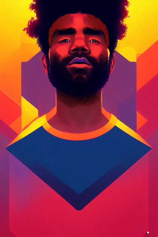 Image similar to Childish Gambino, curly hair, symmetrical! sci-fi, modern, colourful!! highly detailed, digital painting, artstation, concept art, sharp focus, illustration, by greg rutkowski