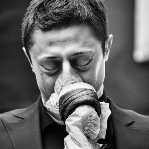 Image similar to zelensky is vomiting by giger