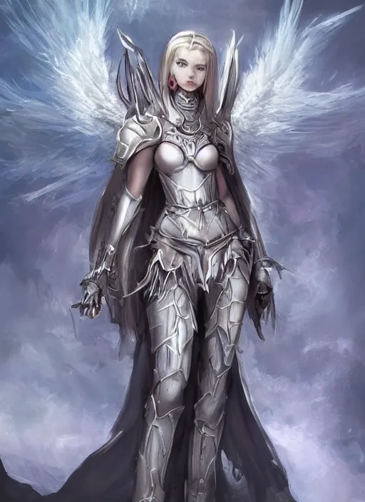 Image similar to concept art. angel knight girl. artsation trending. highly detailed