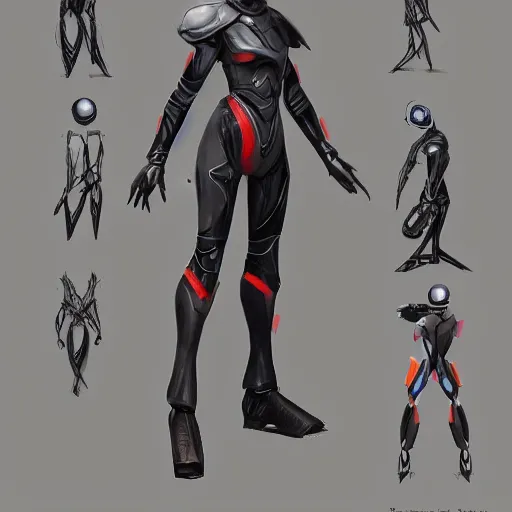 Prompt: concept art, stylized proportions, long legs, concept design, human character, science fiction suit, helmet, trending on artstation