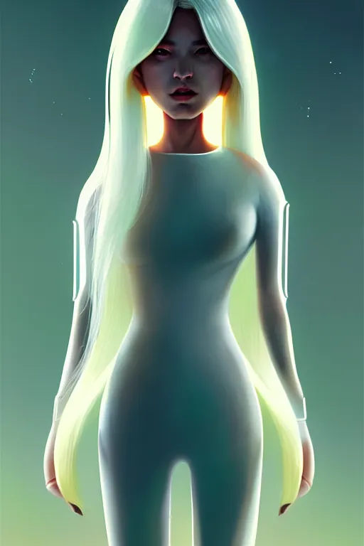 Image similar to family android women, artgem, scifi, futuristic design, bae suzy, long white hair, full body character design, cinematic lighting, highly detailed, by beeple, goro fujita, smooth gradient.