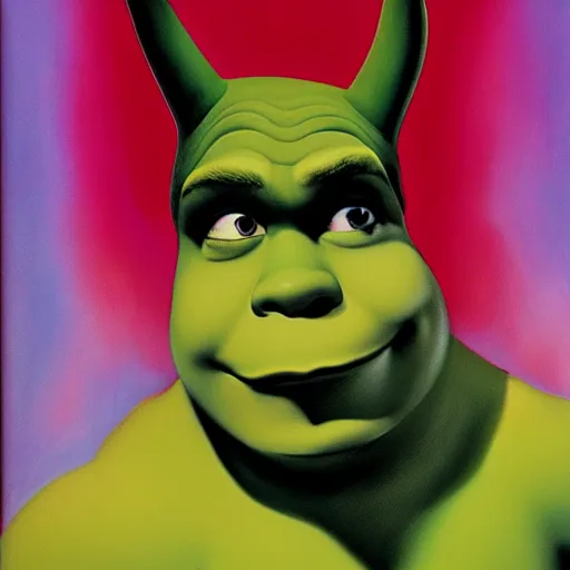 Prompt: shrek by rolf armstrong