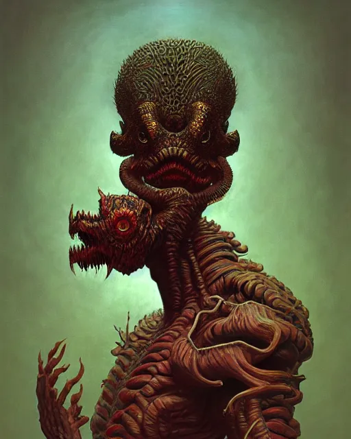 Image similar to Demogorgon, portrait, digital painting, highly detailed, intricate, trending on artstation, by zdzisław beksiński